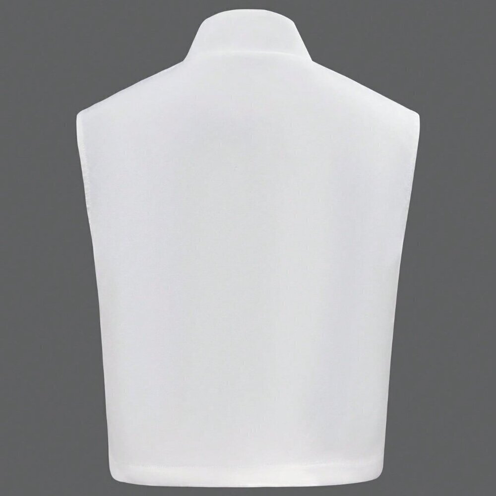 White Casual Women's Elegant Sleeveless Double-Breasted Woven Top - Picture 5 of 6